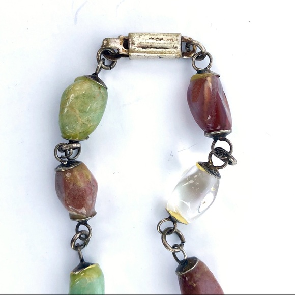 Multicolored Real Stone Beaded Necklace - Picture 6 of 10